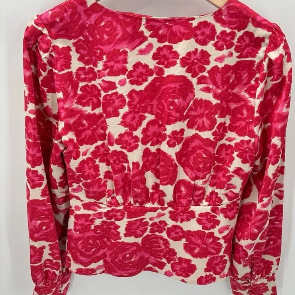 J Crew Deep V Neck Button Front Blouse Sz 2 - Picture 9 of 9